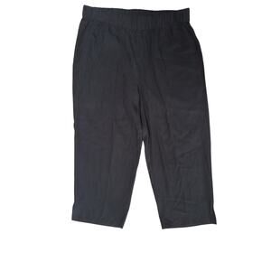 Eileen Fisher Womens Size Medium Elastic Waist Dress Pants Pockets Black Pull On